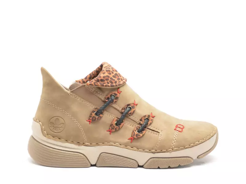 Rieker 45983 Beige Boots et Bottines Plates Femme