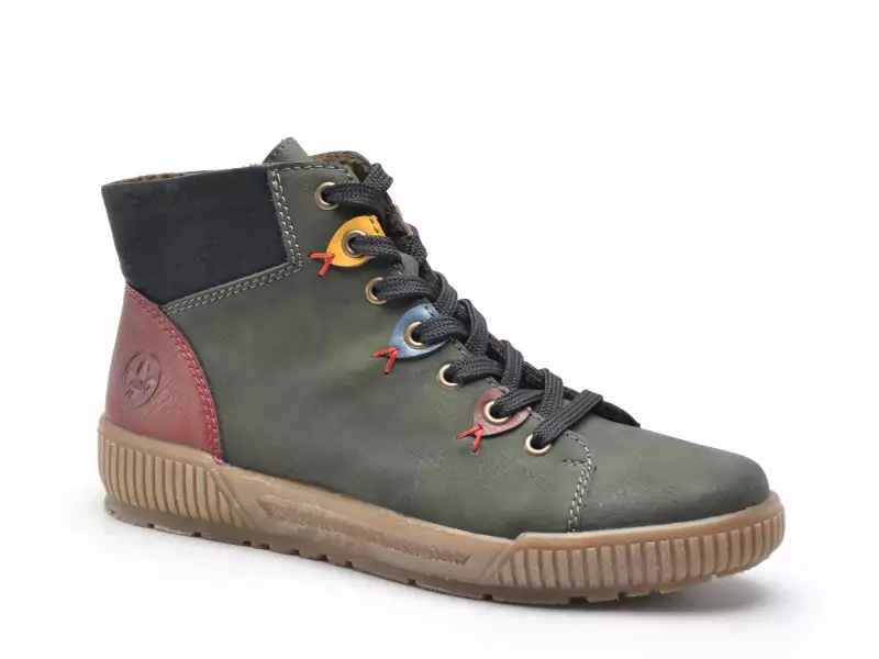 Rieker N0711 Kaki Boots et Bottines Plates Femme