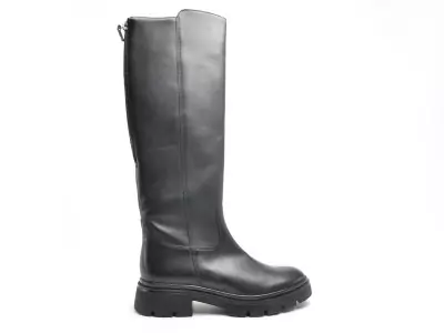 71859 Noir Bottes Plates Femme