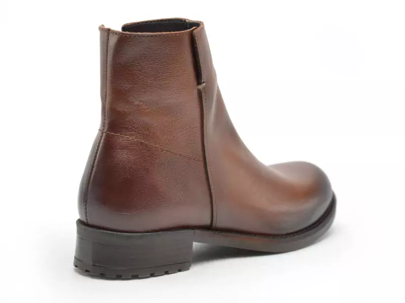 Coco Abricot AMANVILLERS CUIR Marron Boots et Bottines Plates Femme