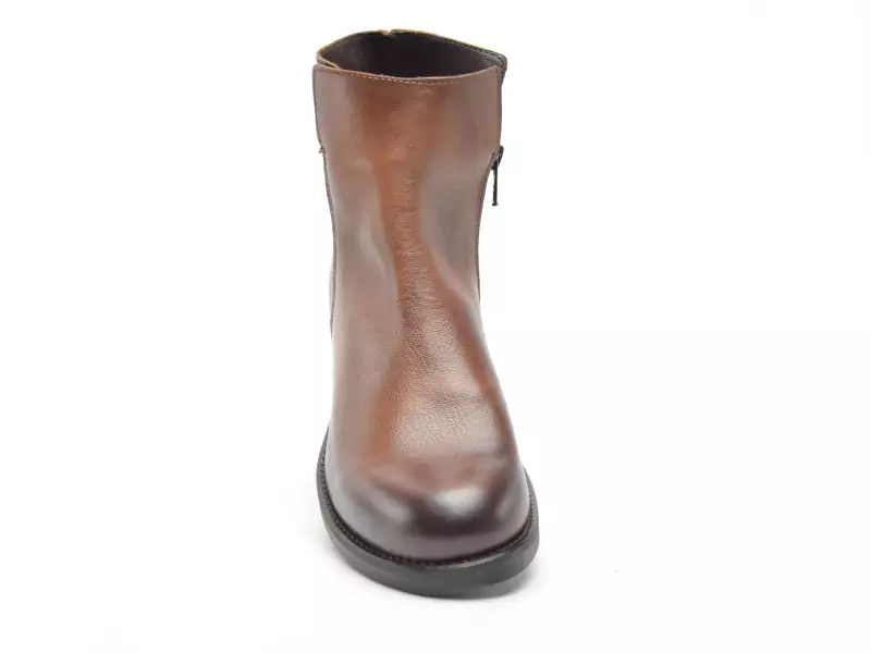 Coco Abricot AMANVILLERS CUIR Marron Boots et Bottines Plates Femme