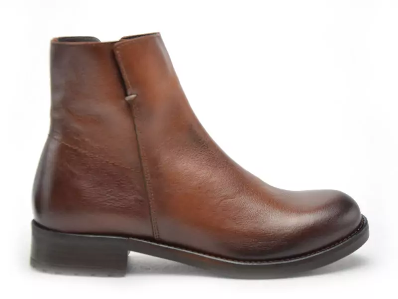 Coco Abricot AMANVILLERS CUIR Marron Boots et Bottines Plates Femme