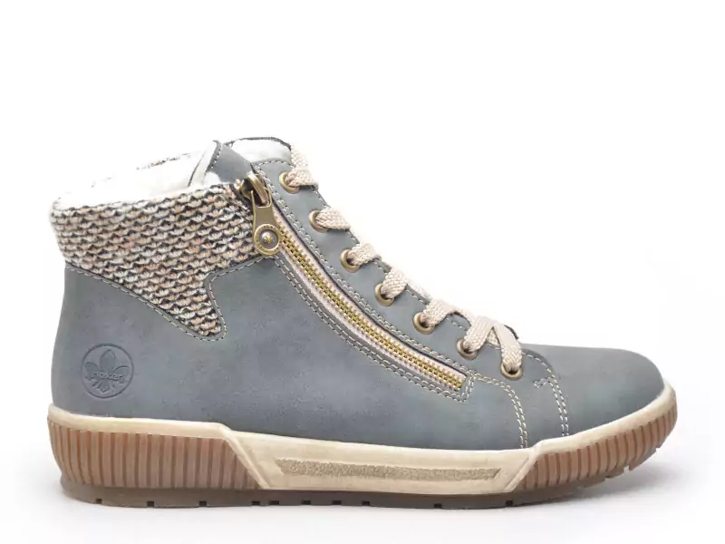 Rieker N0709 Bleu Boots et Bottines Plates Femme