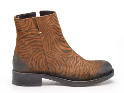 AMANVILLERS ZEBRE Marron Boots et Bottines Plates Femme