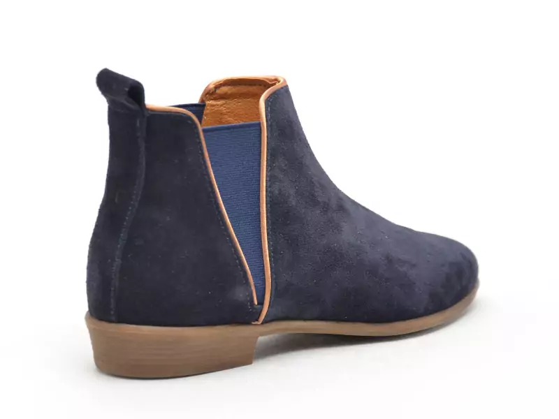 Coco Abricot ESPECHE Bleu Boots et Bottines Plates Femme