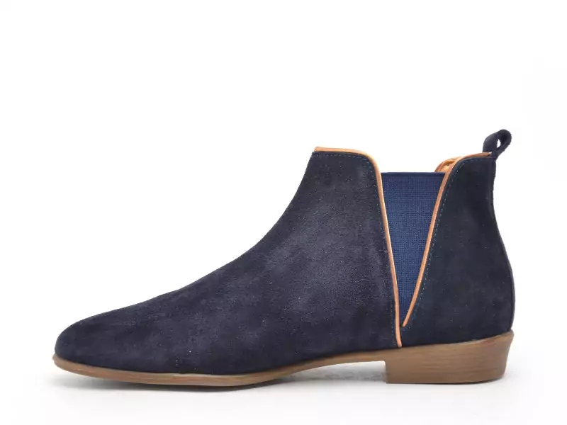 Coco Abricot ESPECHE Bleu Boots et Bottines Plates Femme