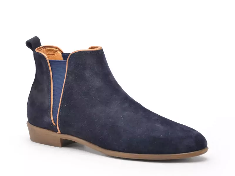 Coco Abricot ESPECHE Bleu Boots et Bottines Plates Femme