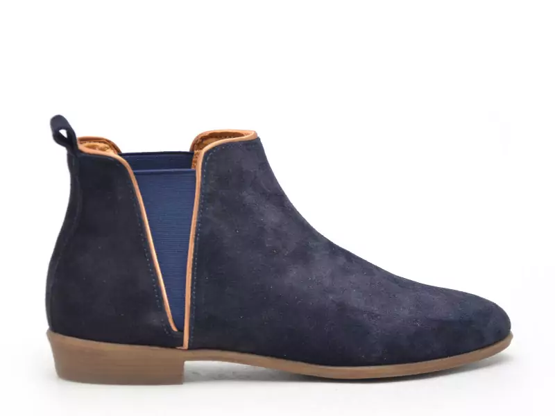 Coco Abricot ESPECHE Bleu Boots et Bottines Plates Femme