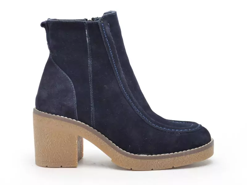 Coco Abricot ESTOHER Bleu Boots et Bottines à Talons Femme