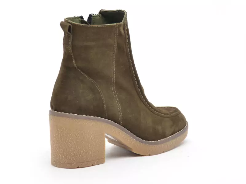 Coco Abricot ESTOHER Kaki Boots et Bottines à Talons Femme
