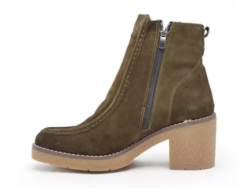 Coco Abricot ESTOHER Kaki Boots et Bottines à Talons Femme
