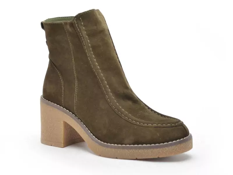 Coco Abricot ESTOHER Kaki Boots et Bottines à Talons Femme