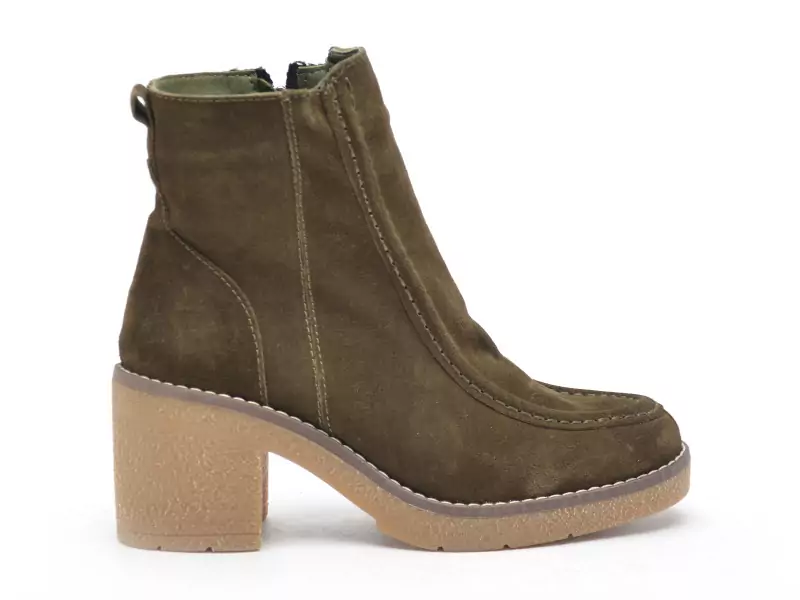 Coco Abricot ESTOHER Kaki Boots et Bottines à Talons Femme