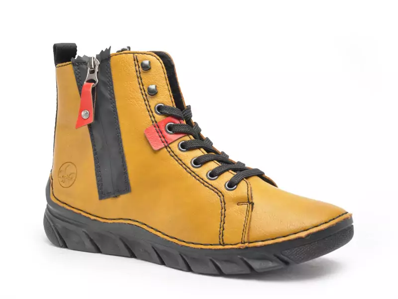 Rieker 55024 Jaune Boots et Bottines Plates Femme