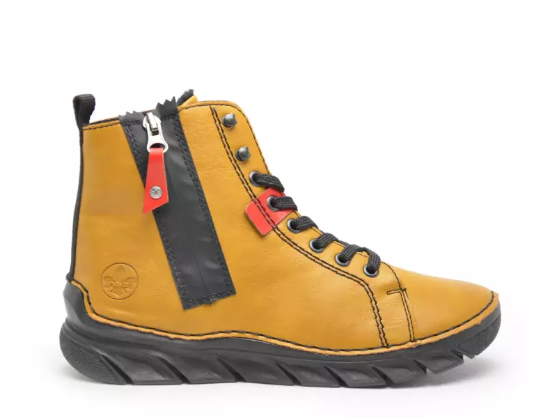 Rieker 55024 Jaune Boots et Bottines Plates Femme