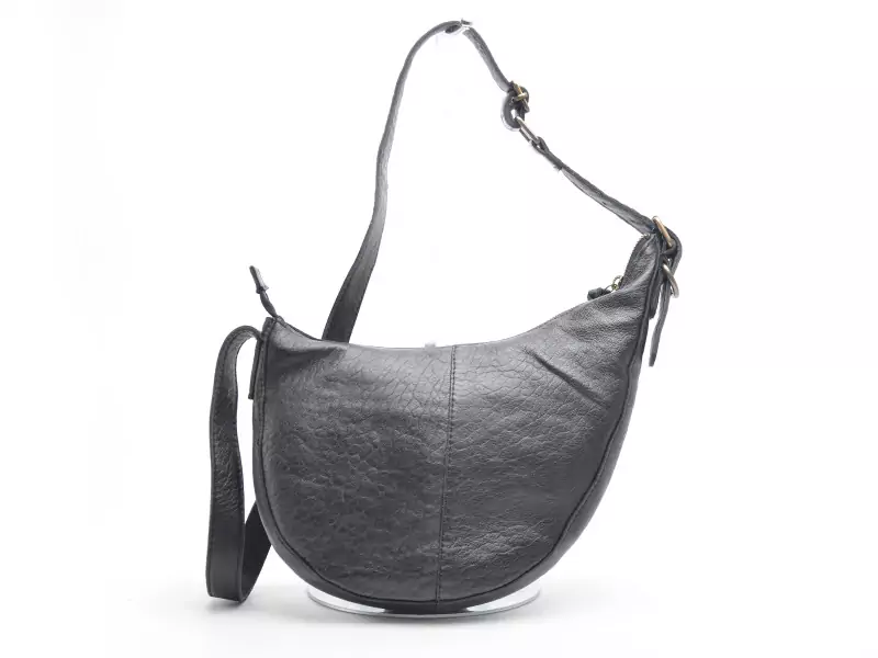  Sac PCSTINA LEATHER SHOULDER BAG FC Noir Accessoires Femme