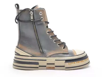 YZ22 2V2 Bleu Boots et Bottines Plates Femme