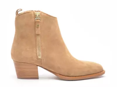5424 Beige Boots et Bottines à Talons Femme