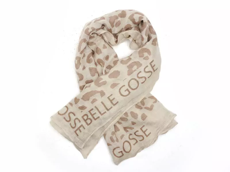 Pieces FOULARD PCSABRI LEO STATEMENT SCARF WVN FC Beige Foulards - Echarpes Femme