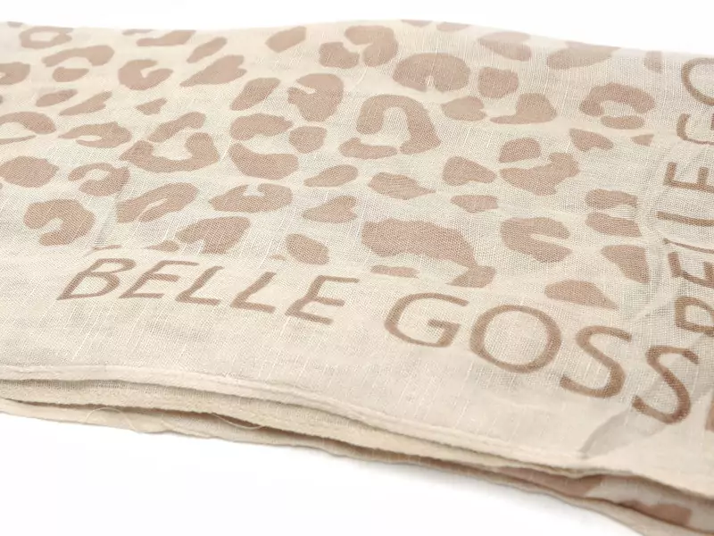 Pieces FOULARD PCSABRI LEO STATEMENT SCARF WVN FC Beige Foulards - Echarpes Femme