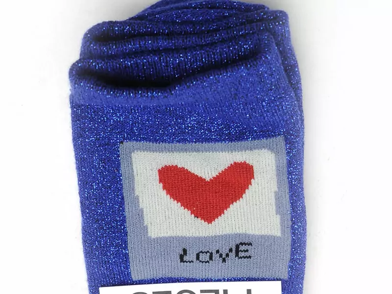 Pieces CHAUSSETTES PCSEBBY GLITTER EMB SOCK FC Bleu Accessoires Femme