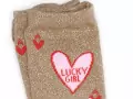 Pieces CHAUSSETTES PCSEBBY GLITTER EMB SOCK FC Beige Accessoires Femme