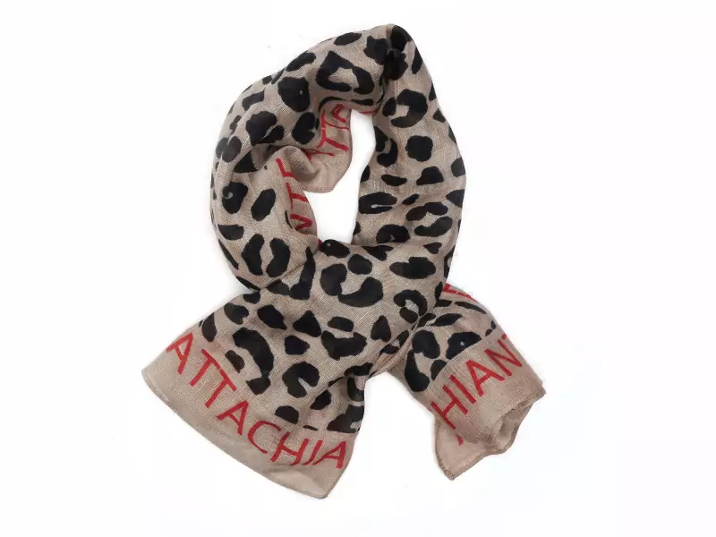 Pieces FOULARD PCSABRI LEO STATEMENT SCARF WVN FC Marron Foulards - Echarpes Femme