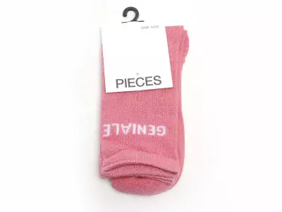 CHAUSSETTES PCSEBBY LONG GLITTER STATEMENT SOCK NOOS Rose Accessoires Femme