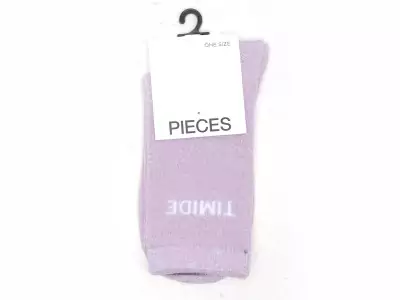 CHAUSSETTES PCSEBBY LONG GLITTER STATEMENT SOCK NOOS Violet Chaussettes Femme