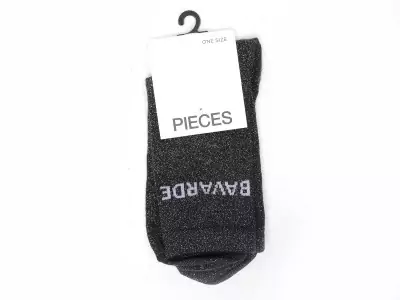 CHAUSSETTES PCSEBBY LONG GLITTER STATEMENT SOCK NOOS Gris Accessoires Femme