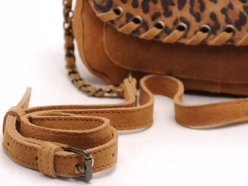 Pieces SAC LEOPARD PCBINIA SUEDE CROSS BODY FC Marron Accessoires Femme