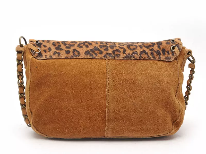 Pieces SAC LEOPARD PCBINIA SUEDE CROSS BODY FC Marron Accessoires Femme