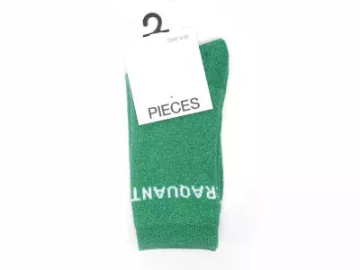 CHAUSSETTES PCSEBBY LONG GLITTER STATEMENT SOCK NOOS Vert