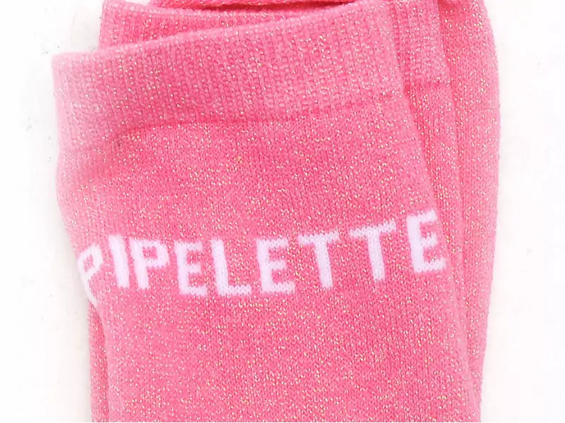 Pieces CHAUSSETTES PCSEBBY LONG GLITTER STATEMENT SOCK NOOS Rose Chaussettes Femme