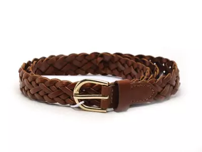 CEINTURE PCAVERY LEATHER BRAIDED SLI BELT NOOS Marron Accessoires