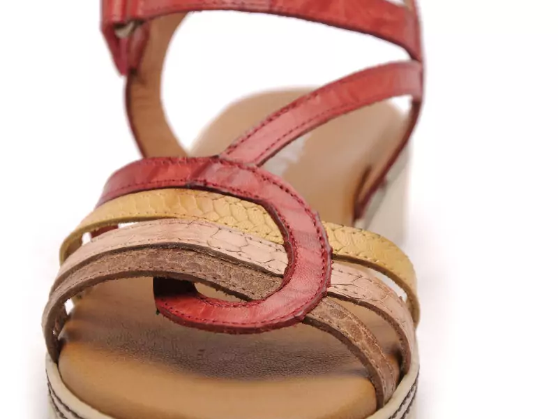 Dorking D9113 Rouge Sandales à Talons Femme