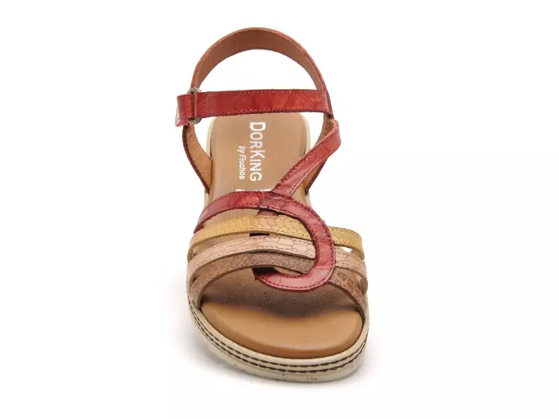 Dorking D9113 Rouge Sandales à Talons Femme