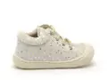 Naturino 0Q06 NATURINO COCOON BEBE SUEDE GLITTER FLOWER Argent Bébé Fille