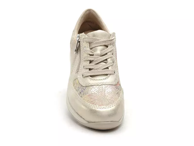 Rieker N1112 Beige Baskets Basses Femme