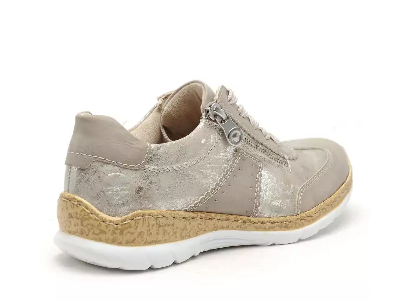Rieker N4221 Beige Baskets Basses Femme