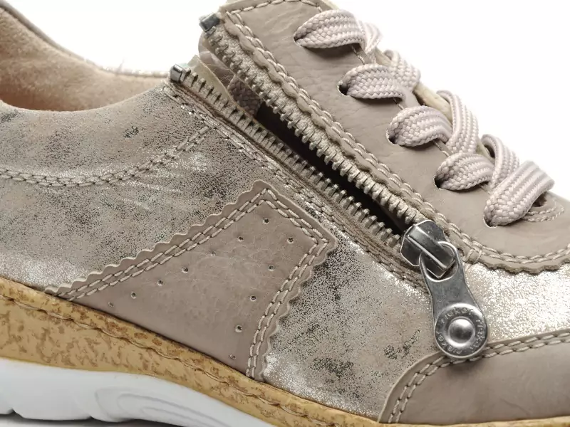 Rieker N4221 Beige Baskets Basses Femme