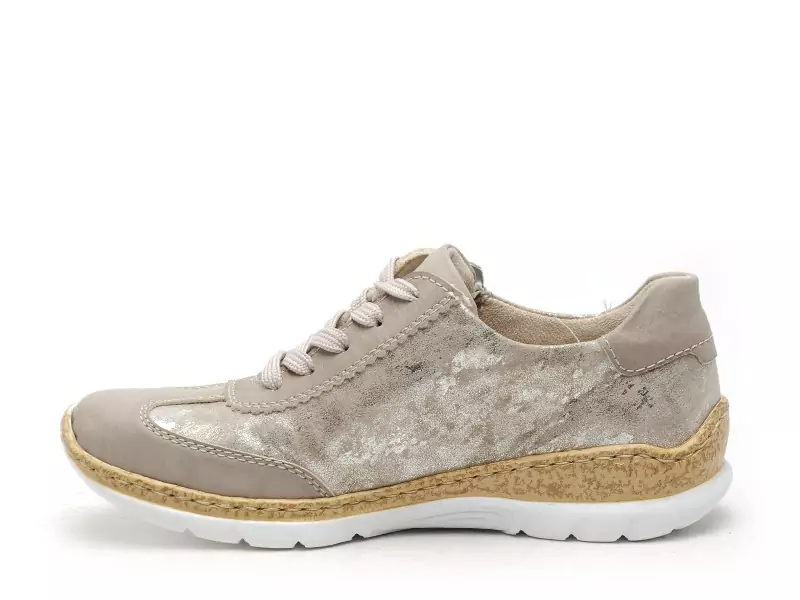 Rieker N4221 Beige Baskets Basses Femme