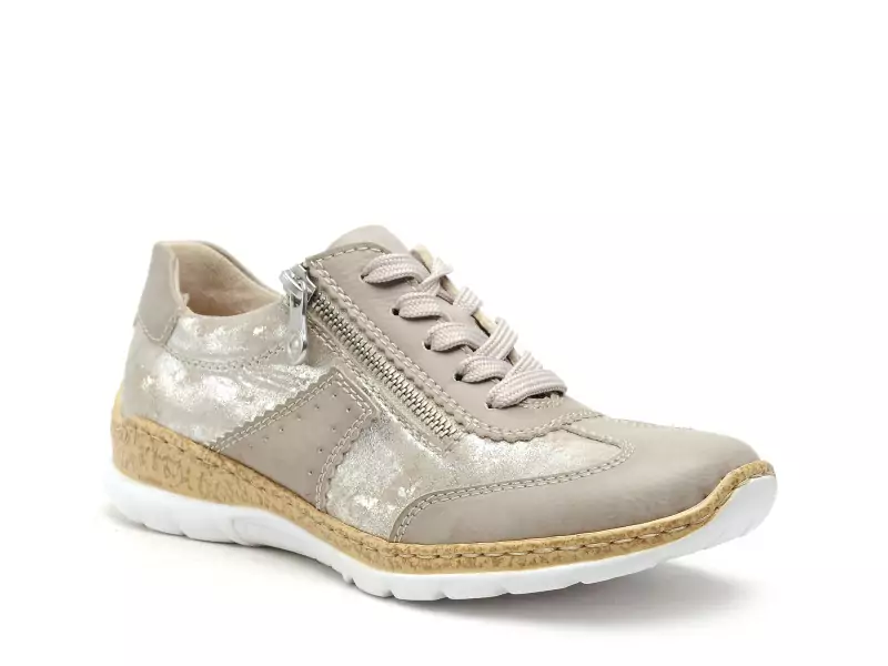 Rieker N4221 Beige Baskets Basses Femme