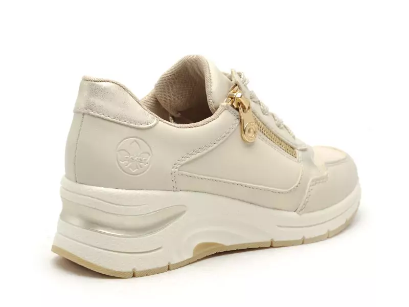 Rieker N9301 Beige Baskets Basses Femme