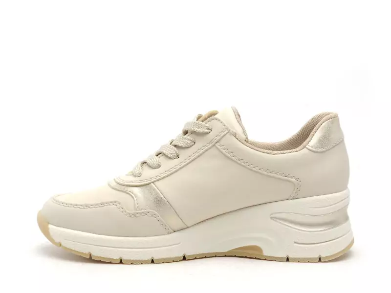 Rieker N9301 Beige Baskets Basses Femme