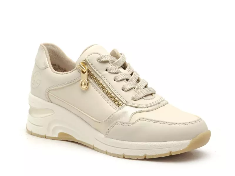 Rieker N9301 Beige Baskets Basses Femme