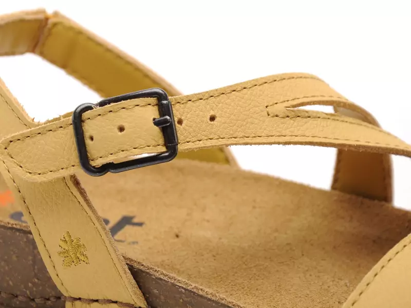 Art I BREATHE 1045 Jaune Sandales Plates Femme