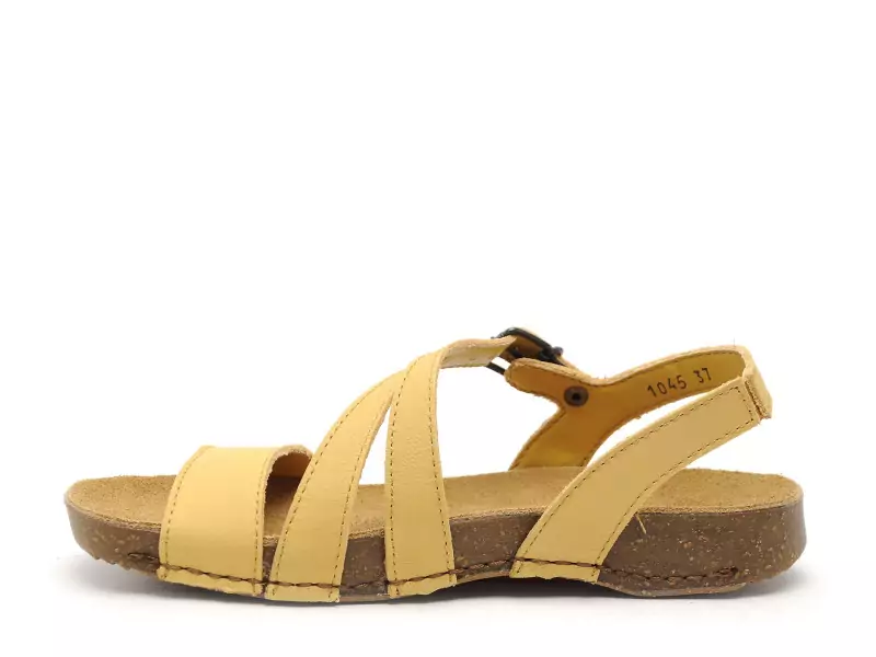 Art I BREATHE 1045 Jaune Sandales Plates Femme