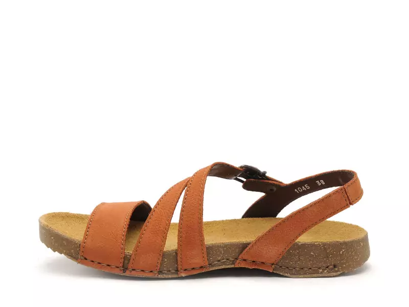 Art I BREATHE 1045 Orange Sandales Plates Femme