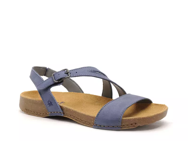 Art I BREATHE 1045 Bleu Sandales Plates Femme